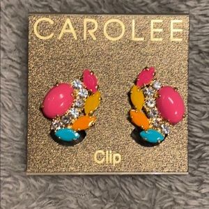 Carolee 12k Gold-Plated Stone Clip-on Earrings